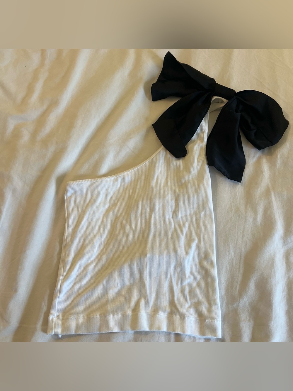 Zara White Ribbed Tank Top - Picture 2 of 2